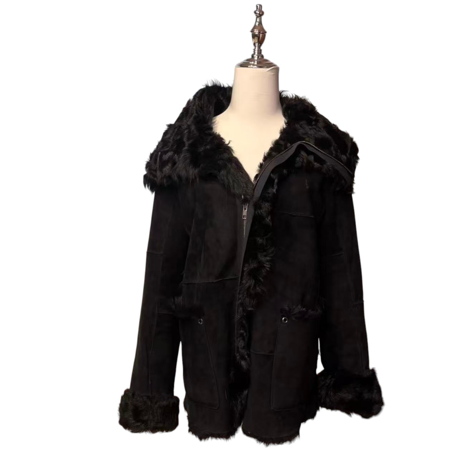 bajra Real Sheepskin Shearling Fur Coat Jacket Thick Warm Size M from Japan