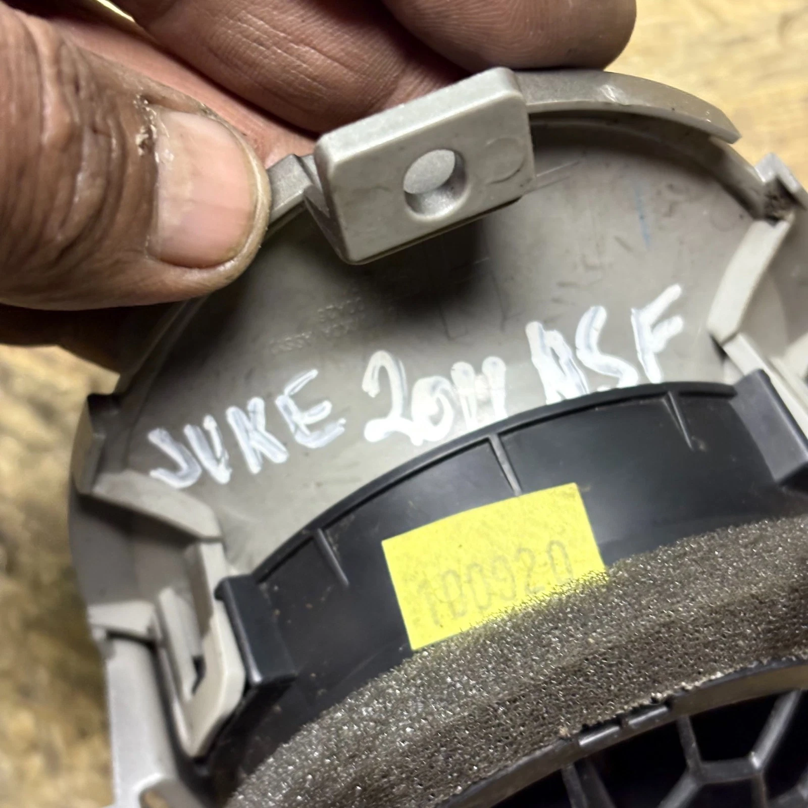Actual Nissan Juke air vent donor marking JUKE 2011 N S F