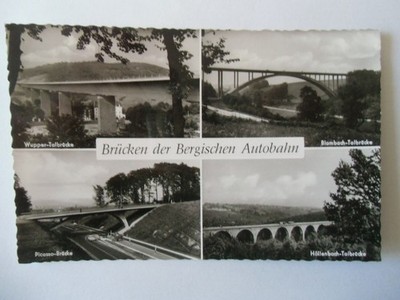 Postcard bridges of the Bergiscen motorway 1960 Wupper Valley Bridge Blombach...