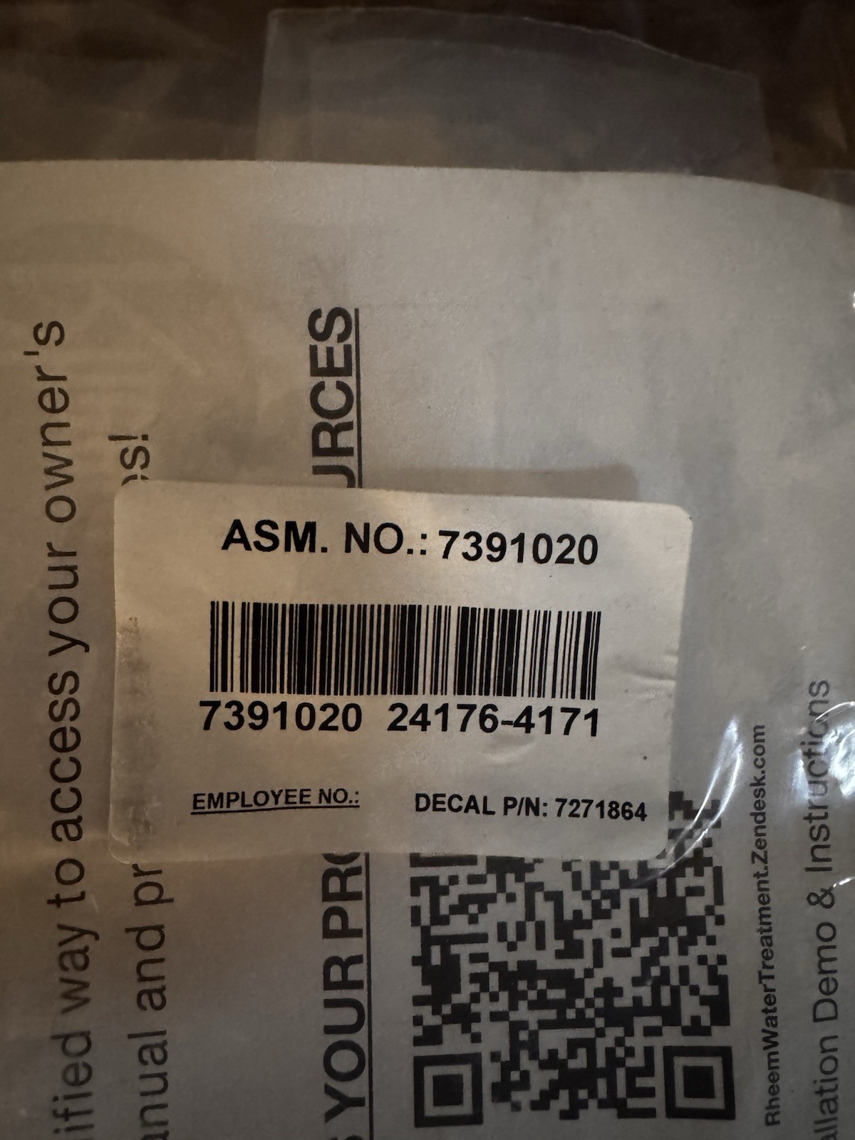 Bypass - Rheem RHS32 Grain Water Softener-NEW UNUSED