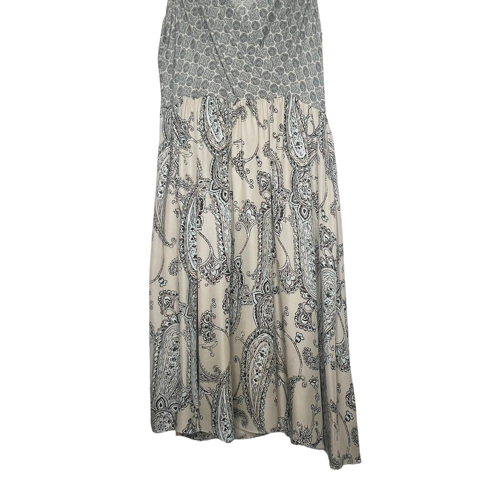 Abito midi senza maniche MICHAEL KORS stampa geometrica paisley panna multi taglia 8