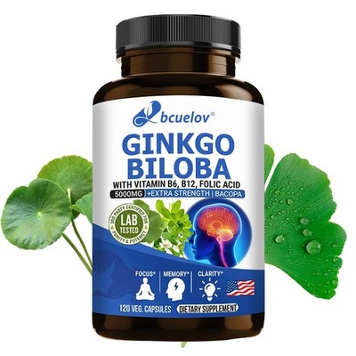 Ginkgo Biloba Capsule Improves Focus Memory Energy And Clarity 30-120 Pills