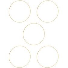 5 Pcs Metal Circles Golden Craft Rings for Dream Catcher Supplies and Home Decor