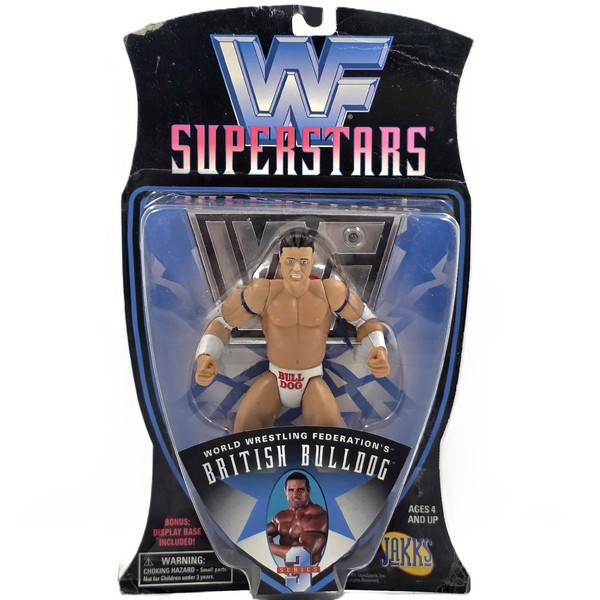British Bulldog Figur 1996 Wwe Wwf Superstars Jakks Pacific Series 3 Vintage Ovp-image