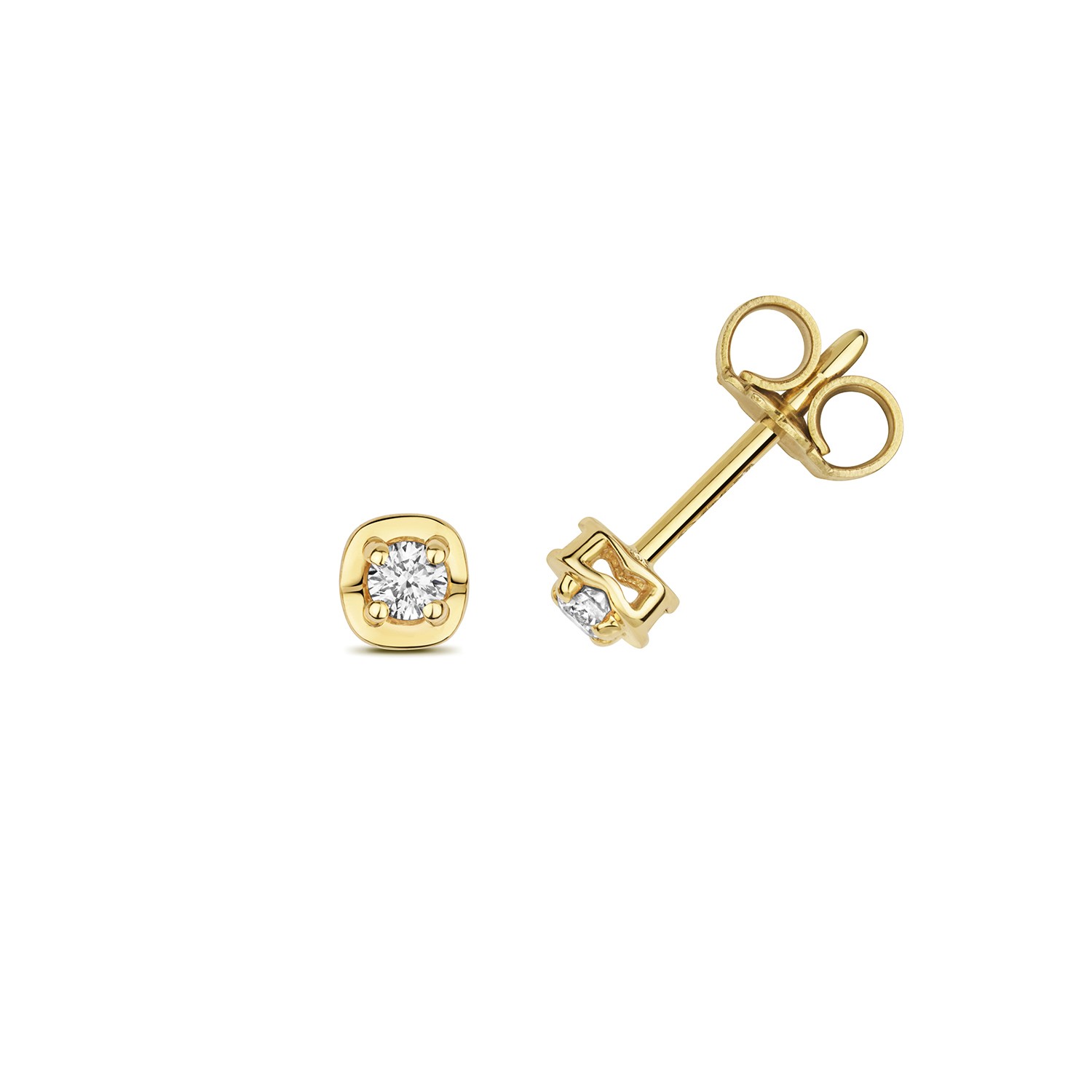 Boucles d'oreilles diamant 0.10 carat et or 375/1000 de prestige
