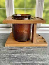 Humidor de vidrio con soporte de 7 tubos de madera Dun-Rite NY de colección con soporte para pipas