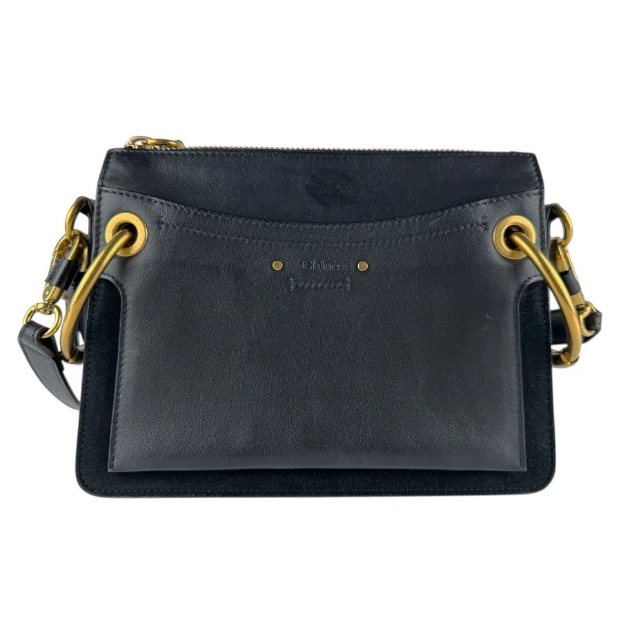Chloe — Auth Chloe Handbag Shoulder Bag  Black/Gold Leather/Metal - z9390