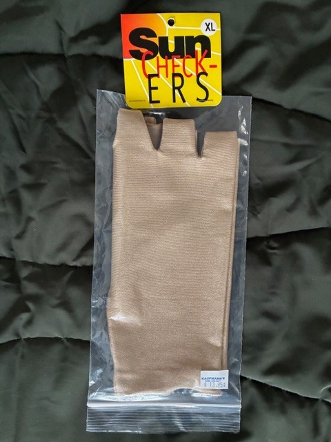 Sun Checkers UV-Block Gloves half finger Size XL Tan X-Large USA fishing NOS