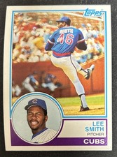 1983 Topps Lee Smith 2nd Year Baseball Card 699 Cubs HOF Pitcher Poor Creased OC