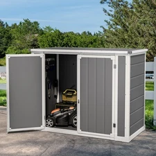 4.7x2.5 FT Outdoor Storage Shed 39 Cu.ft Horizontal Resin Tool Shed with Floor