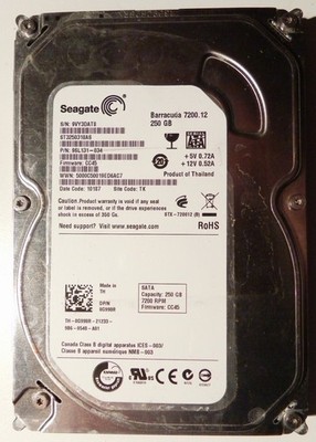 Seagate Barracuda 250GB SATA 3,5'' HDD Intern 7200RPM
