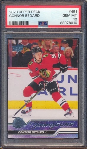 2023 UPPER DECK CONNOR BEDARD #451 YOUNG GUNS ROOKIE PSA 10!