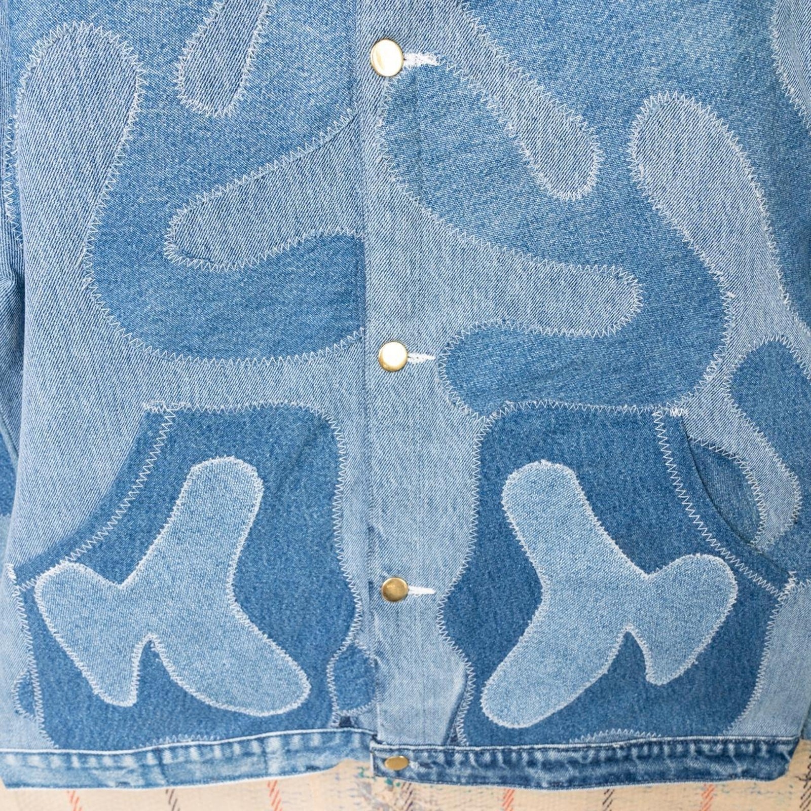 Custom upcycled patchwork denim jacket - image 4