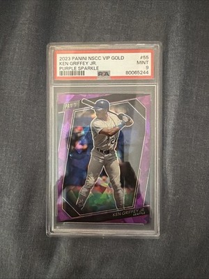 2023 Panini NSCC VIP Gold Ken Griffey Jr #55 Purple Sparkle /50 PSA 9