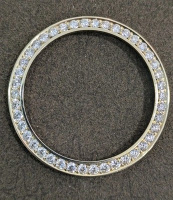 LAB GROWN  GOLD PLATED Bezel For Rolex 36mm 2.30 Cts LAB GROWN  DIAMONDS 