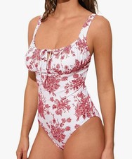 Floral Swimsuit One Piece Push Up with ruched...