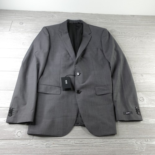 Boss Hugo Boss 2 Pieces Suit Mens 40L W34 Gray Guabello Super 120's Full Suit - Picture 2 of 24