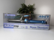 Babyliss Pro Nano Titanium 1 Spring Barrel Curling Iron Blue New In Box Babyliss Pro Nano Titanium 1 Spring Barrel Curling Iron Blue New In Box