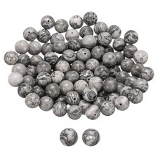 100pcs Map Stone Natural Stone Beads 10mm Round Loose Bead