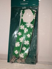 nwt st patrick's day shamrock suspenders Irish celebration accessory unisex