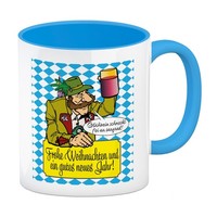 Bayer Mit GlüHwein Kaffeebecher In Hellblau Mit Spruch Frohe Weihnachten Und