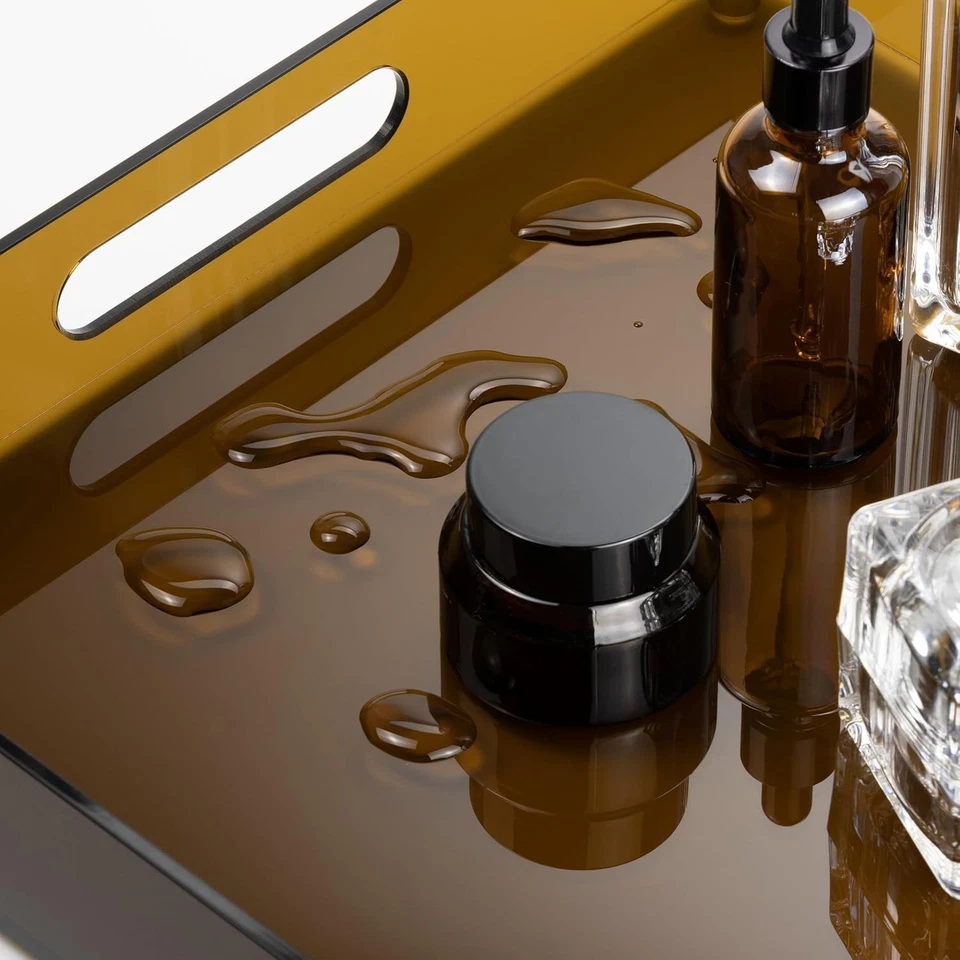 Bandeja acrílica con asa, color ámbar Foto 4 de 4