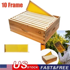 10Frame Medium Bee Boxes Wax Coated Bee Hives with Beehives Frame Wax Foundation