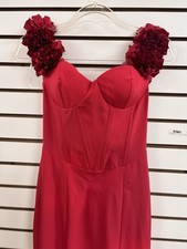 Long Red Flower Dress