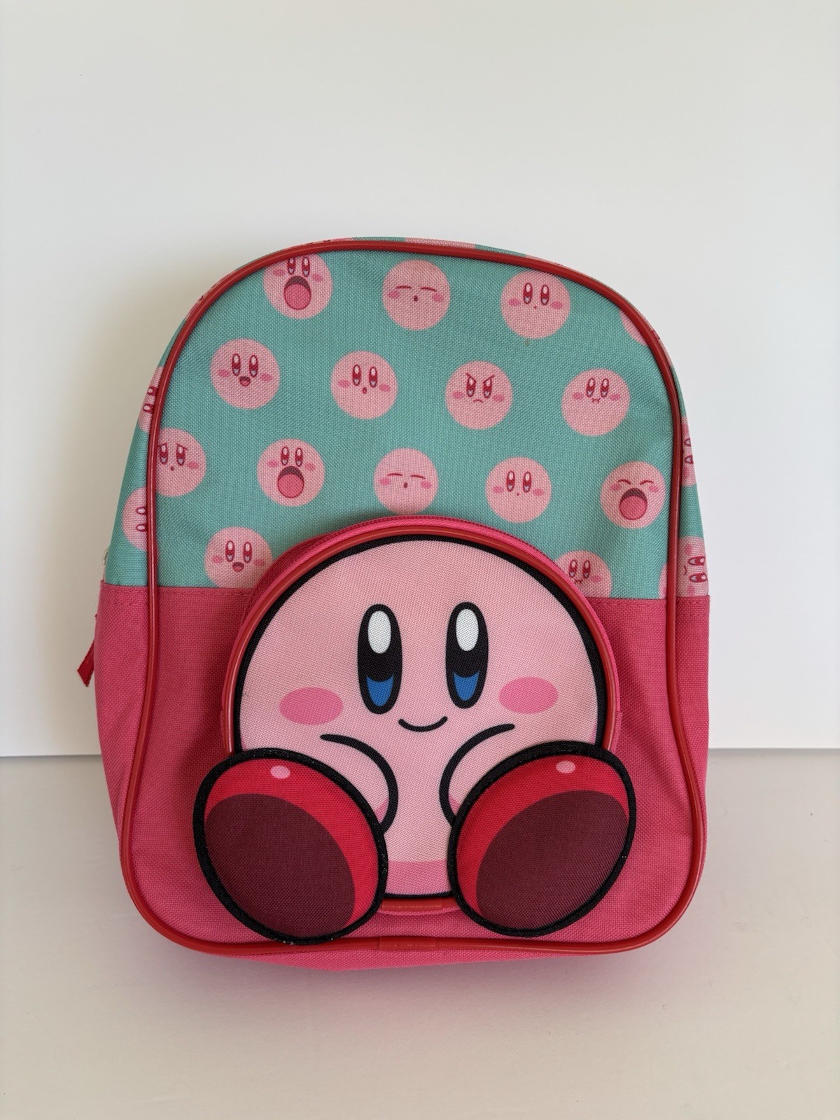 Mochila Oficial Kirby Nintendo Tamaño Mediano Tela Rosa Estampada Anime Kawaii