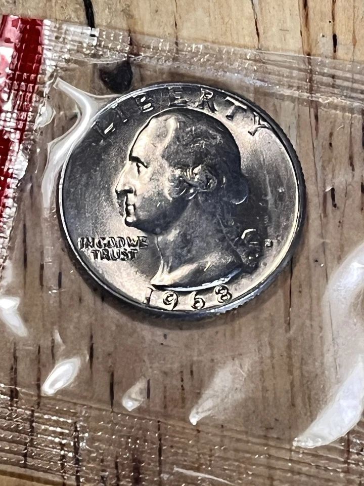 1968 D WASHINGTON QUARTER! RARE D FILLED MINT MARK! BRILLIANT MINT/UNC CELLO - Image 3 of 4