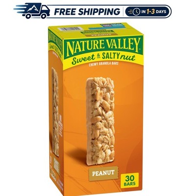 Delicious Sweet & Salty Peanut Granola Bars - 30 Count - No Artificial Additives