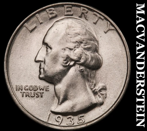 1935-D Silver Washington Quarter - Choice Brilliant Unc  Lustrous  #G6987