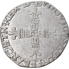 [#882029] Coin, France, Louis XIII, 1/4 Écu de Béarn, 1622, Pau, VF