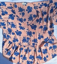 Studio B By Bobeau Floral Peach Blouse Top Polyester Womens Size 3X