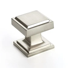 30 Pack Brushed Nickel Square Kitchen Cabinet Knobs,Zinc Solid Drawer Pulls,F...