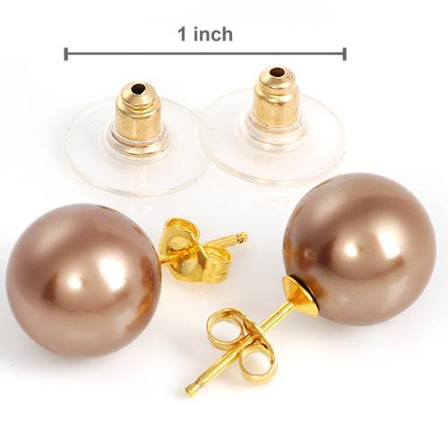 Alternate view of Lovely Earrings With Genuine Shells 14k/925 Gold Plated Silver