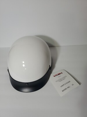 VCAN V5 Cruiser Motorcycle Helmet White Size Small Half Face DOT NEW WITH TAGS
