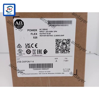 New Factory Sealed AB25B-D6P0N114 PowerFlex 525 AC Drive 25BD6P0N114 USA