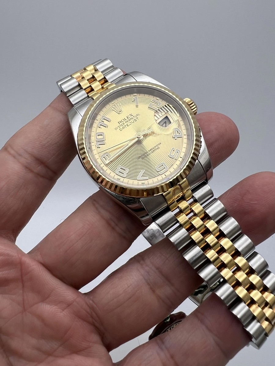 Rolex Datejust 116233 36mm Concentric Champagne Arabic Dial