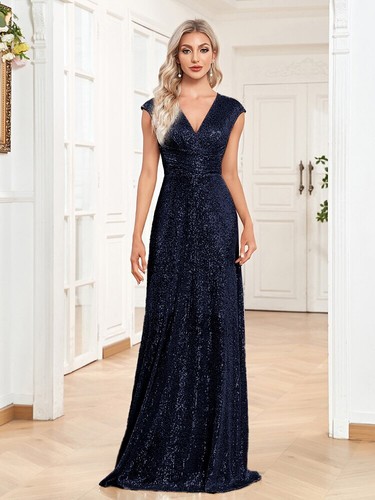 2023 Neu Schauspielerin Elegantes V-Ausschnitt Abendkleid Bodenwischer Kleid Chinesische Größe - Bild 3 von 34