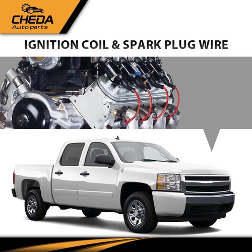 8Pack Square Ignition Coil&Spark Plug Wire Fit For Chevy GMC 4.8L 5.3L 6.0L 8.1L - Picture 10 of 12