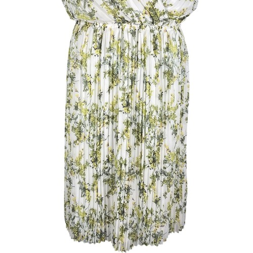 NWT Alex Marie Womens 16 White Green Floral Pleated Midi Spring Dress MSRP $149 - Picture 8 of 18