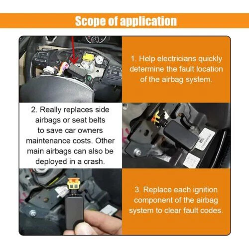 Simulador de ar de carro emulador SRS resistor bypass falha detecção diagnóstico - Imagem 3 de 4