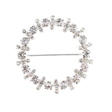 Crystal Silver Rhinestone Belt Slide Buckle Women Costume Decor DIY Replacement