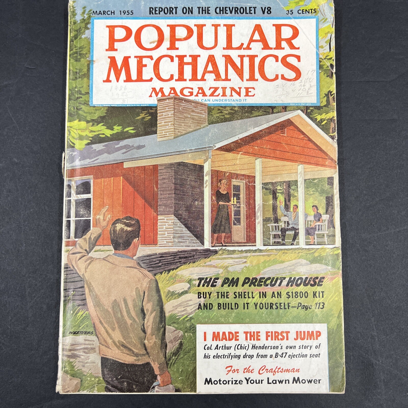 Vintage Popular Mechanics Magazine 1955 March, Chevrolet V8 Review Back Issue