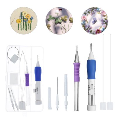 Pluma Magica Del Set De Aguja Bordado Puntadas Herramienta Costura De Tejer New
