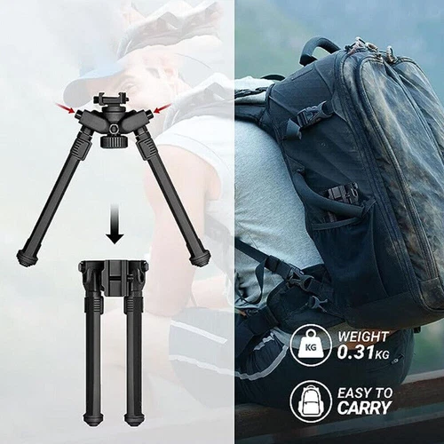 Foldable Bipod Quick Detach Mount 6.5-9" Adjustable for Shooting Rail/M-lok Rail - Picture 8 of 29