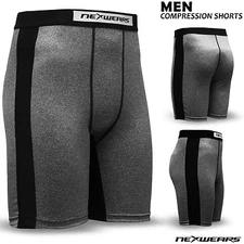 Mens Compression Gym Fitness Shorts Base Layer Skin Tight Fit Yoga Short - Grey