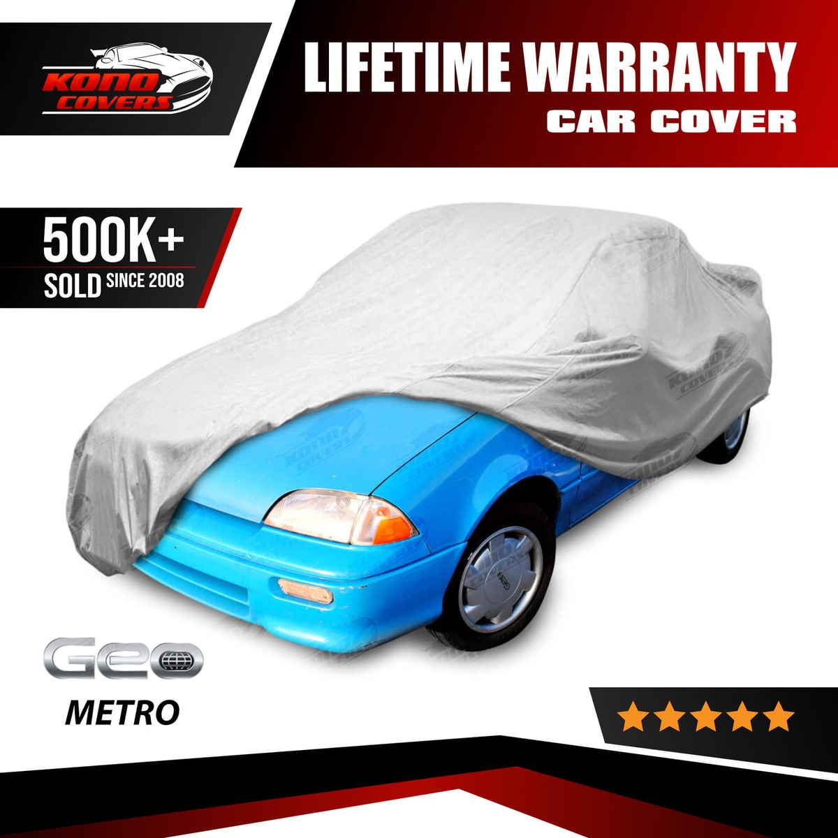 Kono Covers Custom Fit Car Cover For Geo Metro Convertible 1990-1993 – Gray, Waterproof