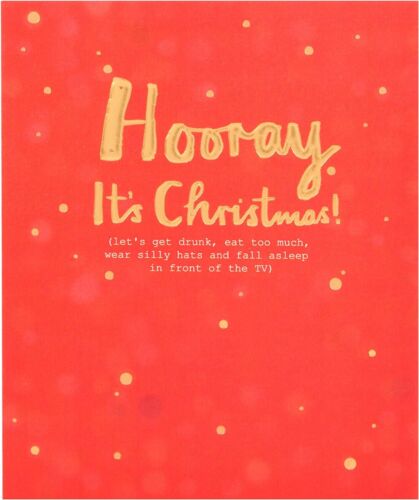 "Zeitgenössisches Design Weihnachtskarte ""Hooray"""  - Bild 1 von 2